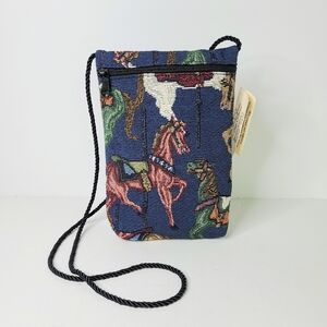NWT Tales of Tapestry Horse Carousel Equestrian Tapestry Vintage Crossbody Bag
